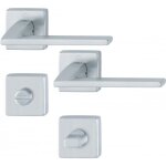 Poignes de porte sur rosaces carres bergamo c7 - laiton chrom satin - condamnation hoppe