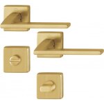 Poignes de porte sur rosaces carres bergamo c7 - laiton dor satin - condamnation hoppe