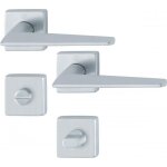 Poignes de porte sur rosaces carres macau c7 - laiton chrom satin - condamnation hoppe