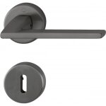 Poignes de porte sur rosaces rondes bergamo c7 - laiton anthracite satin - cl l hoppe