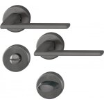 Poignes de porte sur rosaces rondes bergamo c7 - laiton anthracite satin - condamnation hoppe
