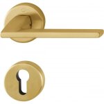 Poignes de porte sur rosaces rondes bergamo c7 - laiton dor satin - cl i hoppe