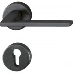 Poignes de porte sur rosaces rondes bergamo c7 - laiton noir satin - cl i hoppe
