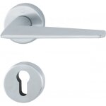 Poignes de porte sur rosaces rondes macau c7 en laiton chrom satin - cl i hoppe