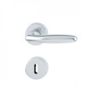 Poign�es de porte sur rosaces rondes verona - aluminium finition argent - cl� l hoppe