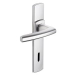 Poignes sur plaques cl l - aluminium chrom velours - scult vachette
