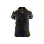 Polo de travail femme en coton 3390 - noir et jaune fluo - l blaklader Polo de travail femme en coton 3390 - noir et jaune fluo - l blaklader