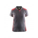 Polo de travail femme en coton 3390 - rouge et gris clair - l blaklader Polo de travail femme en coton 3390 - rouge et gris clair - l blaklader