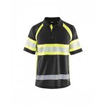 Polo de travail haute - visibilit anti - uv 3338 - noir et jaune fluo - 6xl blaklader