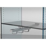 Porte - cintres coulissant sous tablette 405 - gris aluminium - 3 crochets ambos