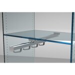 Porte - cintres coulissant sous tablette 405 - gris aluminium - 4 crochets ambos