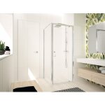 Porte de douche pivotante 84 - 90 cm avec verre transparent ocean g novellini