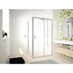 Porte de douche pivotante extensible 114 - 120 cm - verre transparent - ocean g + f novellini