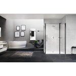 Porte de douche pivotante + fixe young 2p + f - extensible 117 - 121 cm - silver novellini