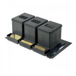 Poubelle tri - s�lectif 3 bacs - 3 x 16 litres inoxa