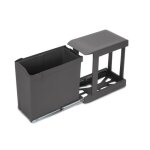 Poubelle de tri s�lectif recycle pour cuisine - 1 x 30l - gris anthracite emuca