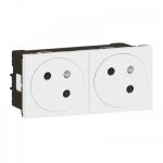 Prise de courant - 2 x 2p + t � 45� - bornes auto legrand
