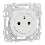 Prise de courant 2p + t affleurante � bornes automatiques - blanc - odace ii schneider