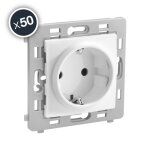 Prise de courant 2p + t schuko - blanc - bote de 50 - caly debflex