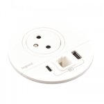 Prise encastrable incara? disq 80 - 2p + t - usb a / c - sortie - blanc legrand