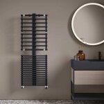 Radiateur sèche - serviettes eau chaude avec soufflant - 775 w - noir - get up booster irsap Radiateur sèche - serviettes eau chaude avec soufflant - 775 w - noir - get up booster irsap