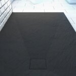 Receveur de douche 120x80cm effet pierre - ardoise noir mat - stone 2 aurlane