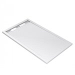 Receveur de douche effet pierre blanc - caniveau - 100 x 80 cm - pedra aurlane