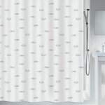 Rideau de douche - 240 x 180 cm - argent - polyester - kos spirella