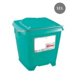 Seau carr avec couvercle tanche - 12 litres - vert gilac