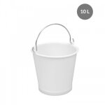 Seau rond - anse inox - 10 litres - blanc gilac