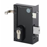 Serrure en applique modulable - � tirage - verticale - droite m�talux