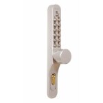 Serrure � code m�canique - en applique - � bouton - keyflex gris lokod