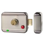 Serrure lectrique en applique avec cylindre  rupture - rversible - bouton poussoir bistable (on / ...