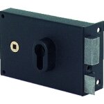 Serrure de grille - applique - horizontale - profil europen - droite jpm