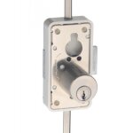 Serrure de meuble 3 points espagnolette 7061 - cylindre rond - axe 20 mm - droite junie