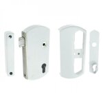 Serrure pour portail bois / pvc / alu - � p�ne demi - tour - modulox - blanc tirard