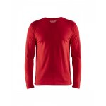 T - shirt de travail uni à manches longues 3500 100% coton - rouge - l blaklader T - shirt de travail uni à manches longues 3500 100% coton - rouge - l blaklader