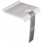 Si�ge de douche relevable - blanc / gris � b�quille automatique - arsis pellet asc