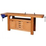 �tabli bois - menuisier - professionnel - 2 m - 4 tiroirs - 2 presses outifrance