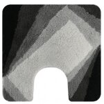 Tapis de wc - acrylique - antid�rapant - kali - 55x55cm - noir et gris spirella