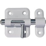 Targette coulissante  pne rond en acier - blanc - 40 mm - srr - bz abus