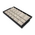 Tiroir organiseur avec coulisses hack - largeur 800 mm - gris et noir emuca