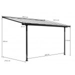 Toiture terrasse - gris aluminium - 3, 07 x 3 m - couv'terrasse habrita
