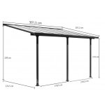 Toiture terrasse - gris aluminium - 3, 07 x 5, 01 m - couv'terrasse habrita