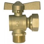 Vanne avant ou apr�s compteur �querre �crou 20 / 27 m�le 15 / 21 ezfitt