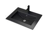 Vasque encastr�e - simple - 60 cm - c�ramique noire satin�e - atos aurlane