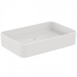 Vasque � poser - rectangulaire - 60 x 40 cm - soie blanche / blanc mat ideal standard