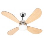 Ventilateur de plafond avec �clairage - 4 pales bois - bermudes farelek