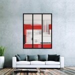 Verri�re int�rieure 3 carreaux 125 x 102 cm noir design production