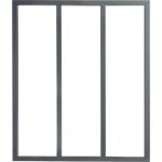 Verri�re int�rieure 3 carreaux 108 x 93, 2 cm gris kit atelier